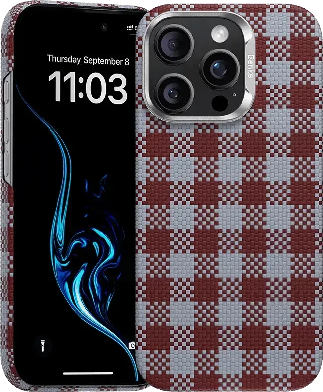 Benks Dėklas Magnetic Armor Vichy Kevlar (RF66) skirtas Apple iPhone 16 Pro Max raudonos spalvos