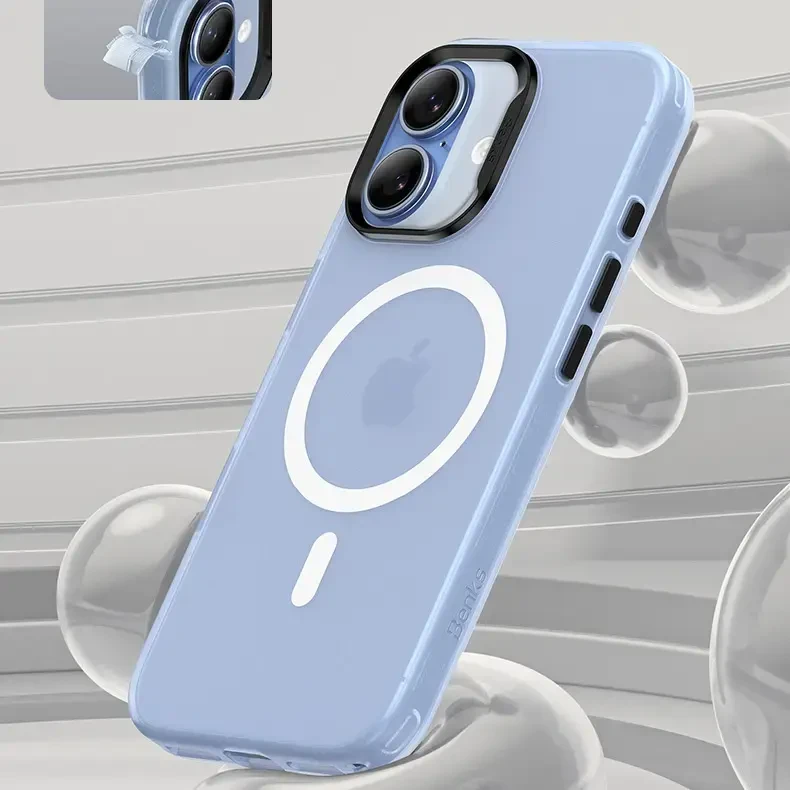 Dėklas Benks Magnetic Lucid Armor Case (C067) skirtas Apple iPhone 17 mėlynos spalvos (Camera Control Button)
