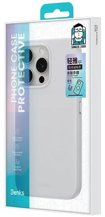 Benks Magnetic Vita Pro silikoninis dėklas skirtas Apple iPhone 16 Pro pilkos spalvos