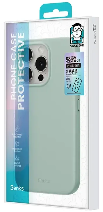 Benks Magnetic Vita Pro silikoninis dėklas skirtas Apple iPhone 16 Pro žalios spalvos
