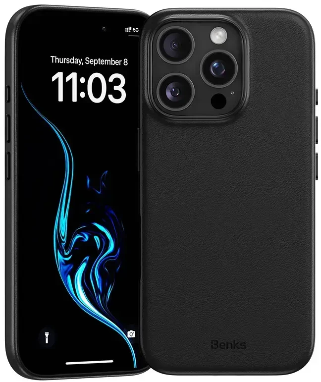 Benks Magnetic Vita Pro silikoninis dėklas skirtas Apple iPhone 16 Pro juodos spalvos