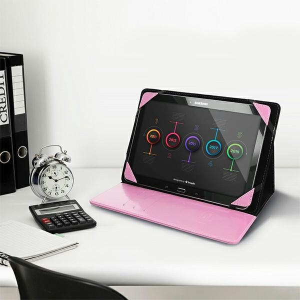 Oem BLUN universalus dėklas planšetiniams kompiuteriams 11" (UNT) rožinis