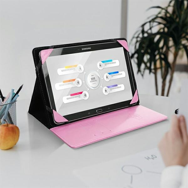 Oem BLUN universalus dėklas planšetiniams kompiuteriams 11" (UNT) rožinis