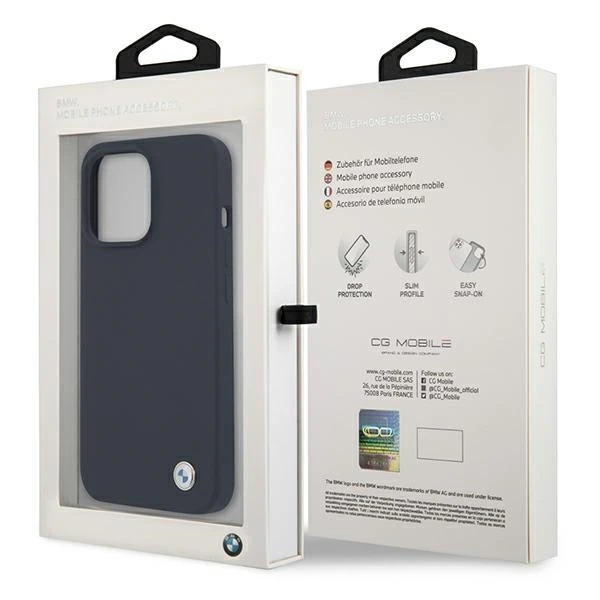 Dėklas BMW BMHCP13LSILNA iPhone 13 Pro / 13 6,1" tamsiai mėlyna/navy hardcase Silicone Signature