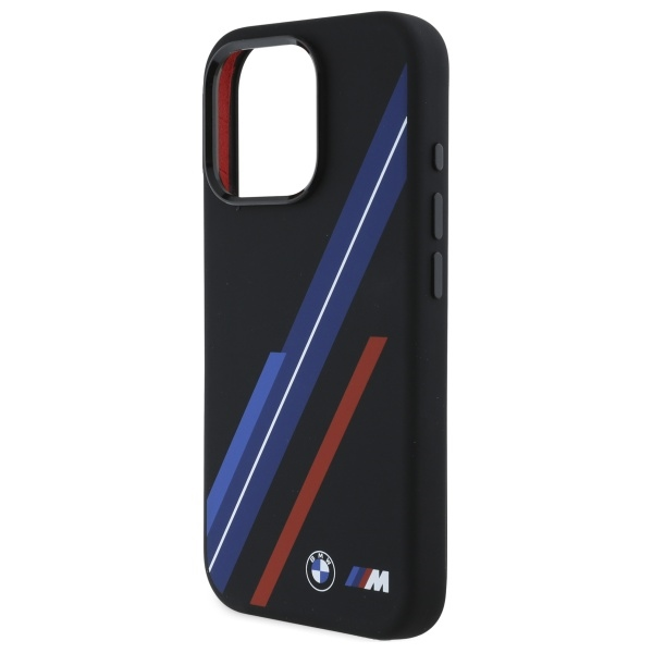 BMW BMHMP16L23SSPK Apple iPhone 16 Pro 6.3" dėklas telefonui juodos spalvos Silikoninis Random Lines MagSafe