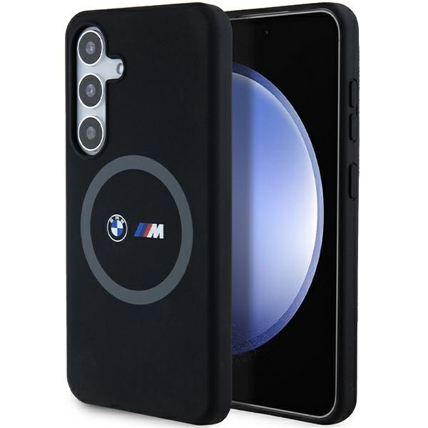 Samsung Galaxy S24 BMW Dėklas M silikoninis Printed Ring MagSafe (BMHMS24S23SROK) juodos spalvos