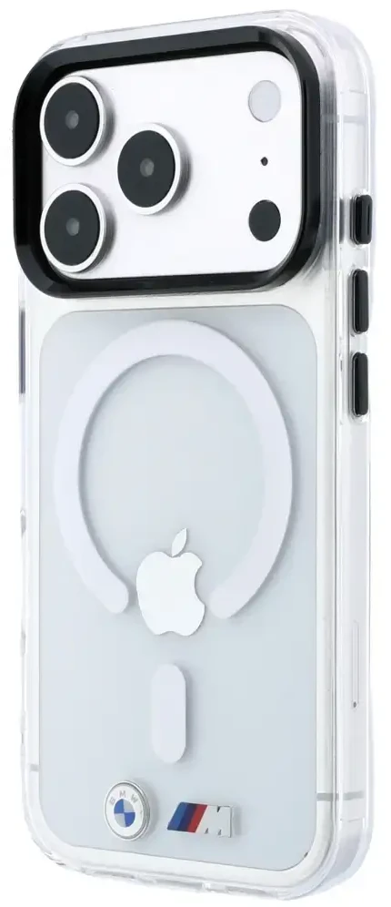 Dėklas BMW M IML Glossy Metal Logo & Trims MagSafe Case for iPhone 17 Pro / 18 Pro - Transparent