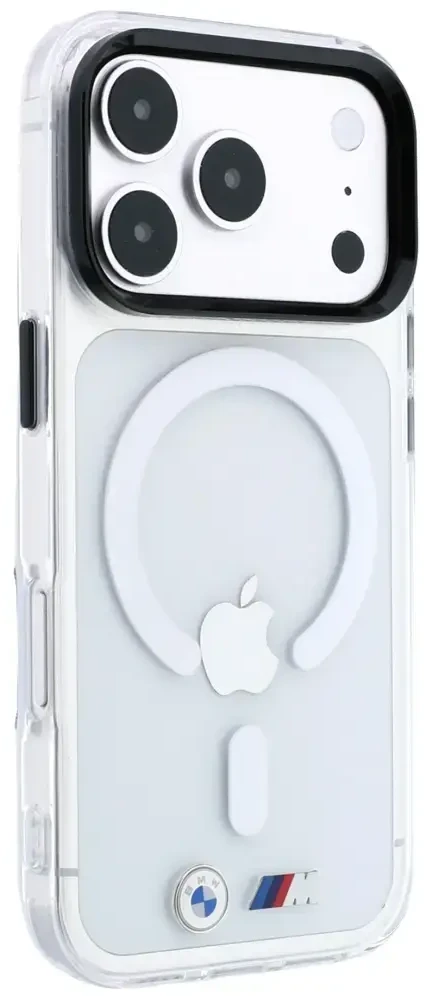Dėklas BMW M IML Glossy Metal Logo & Trims MagSafe Case for iPhone 17 Pro / 18 Pro - Transparent