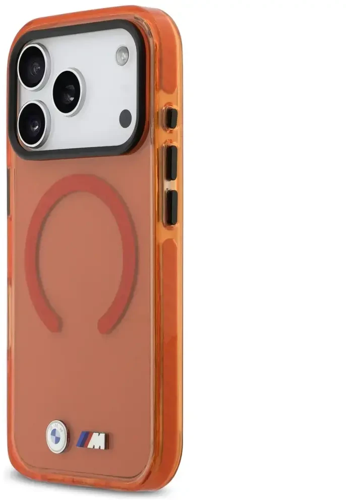BMW M IML smūgiams atsparus metalinis logotipų „MagSafe“ dėklas, skirtas „iPhone 17 Pro Max“ – „Pro Oranžinis“