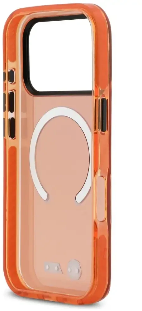 BMW M IML Smūgiams atsparus metalinis logotipas MagSafe dėklas iPhone 17 Pro - Pro oranžinis