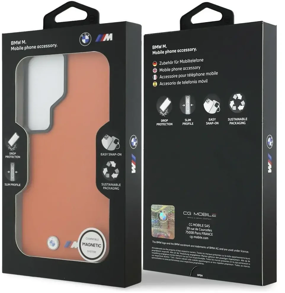 BMW M metalinis logotipo „MagSafe“ dėklas, skirtas „Samsung Galaxy S26 Ultra“, oranžinis