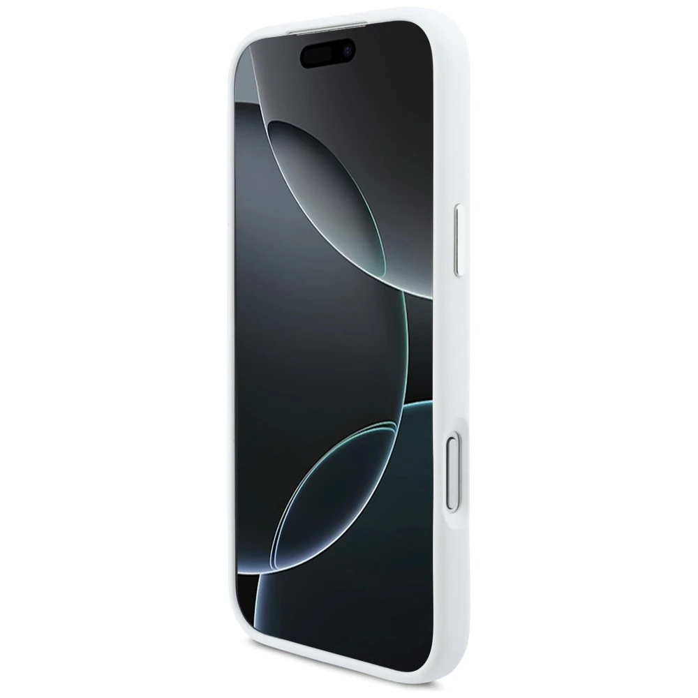 BMW M Silicon Horizontal Line MagSafe dėklas Apple iPhone 17 Pro Max baltos spalvos