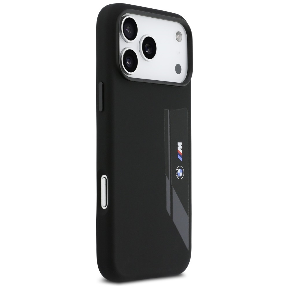 Dėklas BMW M Silicon Vertical Logo MagSafe do iPhone 17 Pro Max juoda