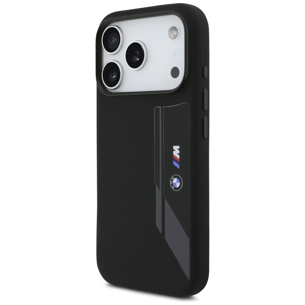Dėklas BMW M Silicon Vertical Logo MagSafe do iPhone 17 Pro juoda