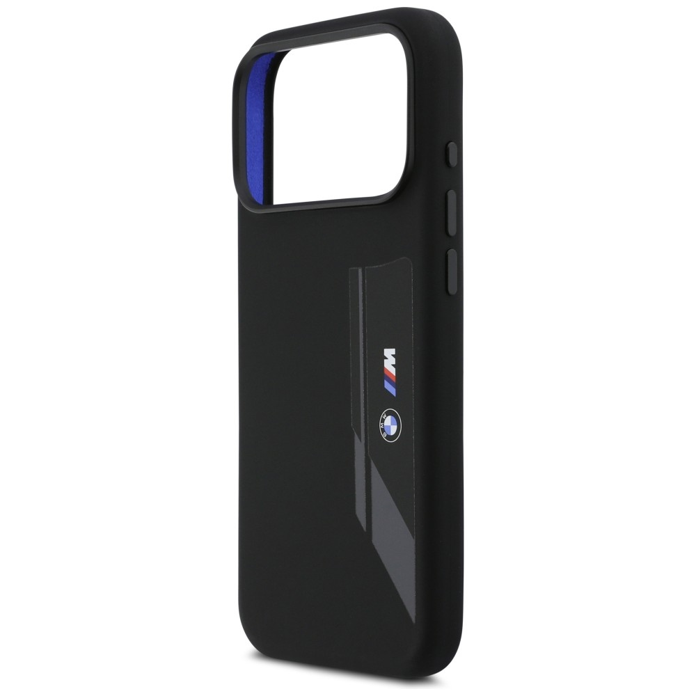 Dėklas BMW M Silicon Vertical Logo MagSafe do iPhone 17 Pro Max juoda