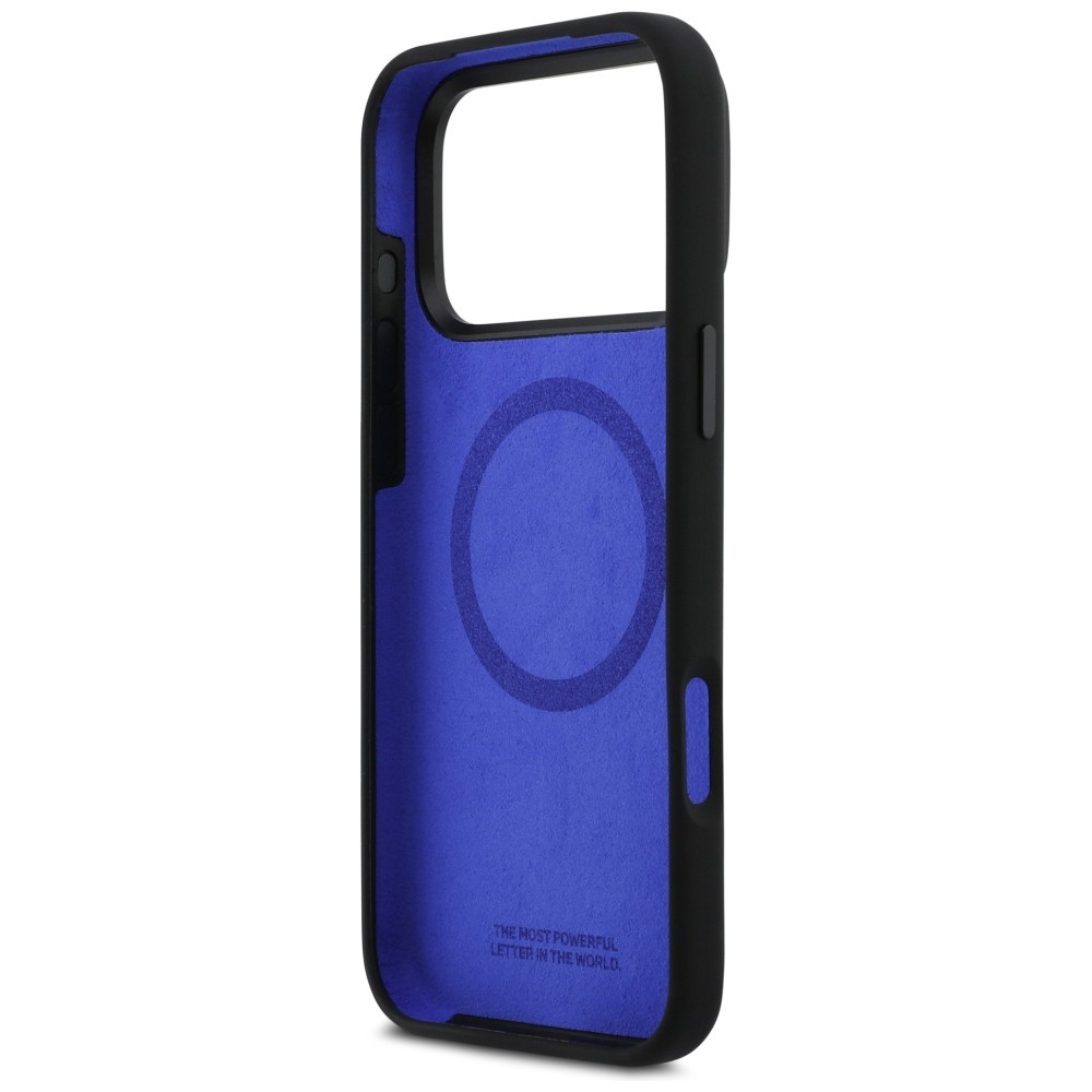 Dėklas BMW M Silicon Vertical Logo MagSafe do iPhone 17 Pro Max juoda
