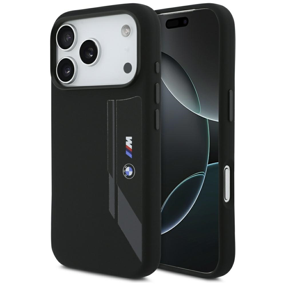 Dėklas BMW M Silicon Vertical Logo MagSafe do iPhone 17 Pro juoda