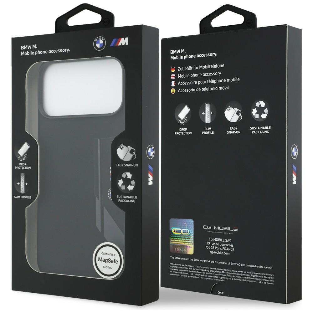 Dėklas BMW M Silicon Vertical Logo MagSafe do iPhone 17 Pro Max juoda