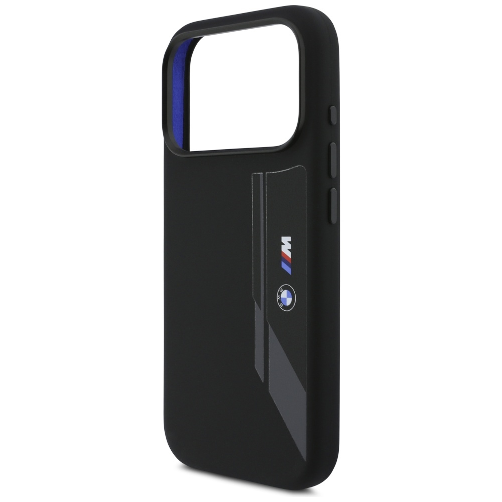 Dėklas BMW M Silicon Vertical Logo MagSafe do iPhone 17 Pro juoda
