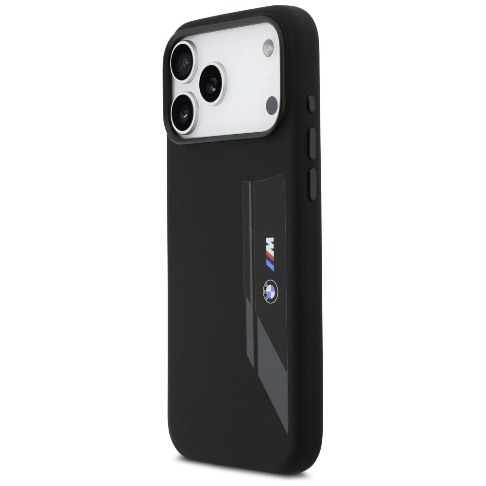 Dėklas BMW M Silicon Vertical Logo MagSafe do iPhone 17 Pro Max juoda