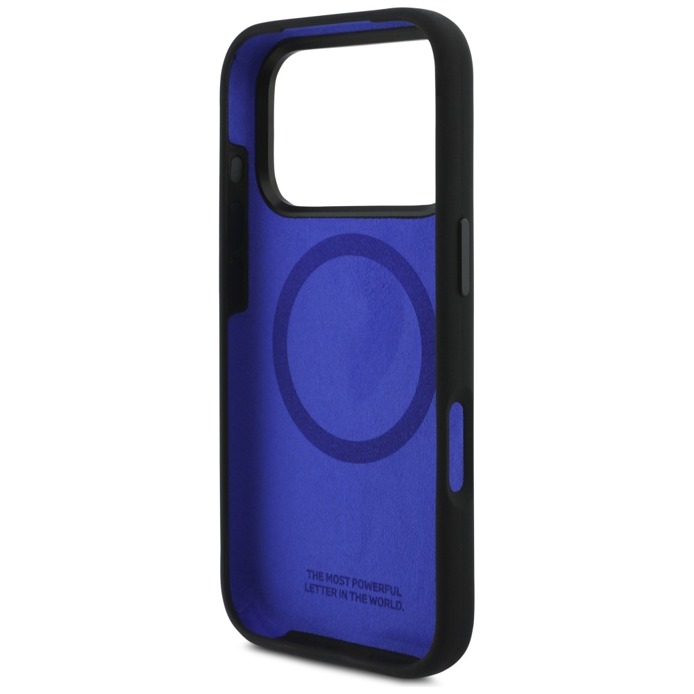 Dėklas BMW M Silicon Vertical Logo MagSafe do iPhone 17 Pro juoda