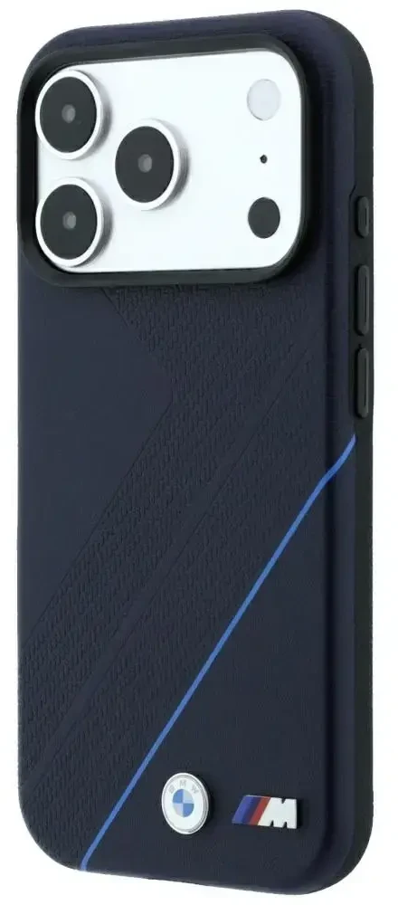 BMW M Tire Track Mėlyna Line MagSafe dėklas, skirtas iPhone 18 Pro / 17 Pro, tamsiai mėlynas