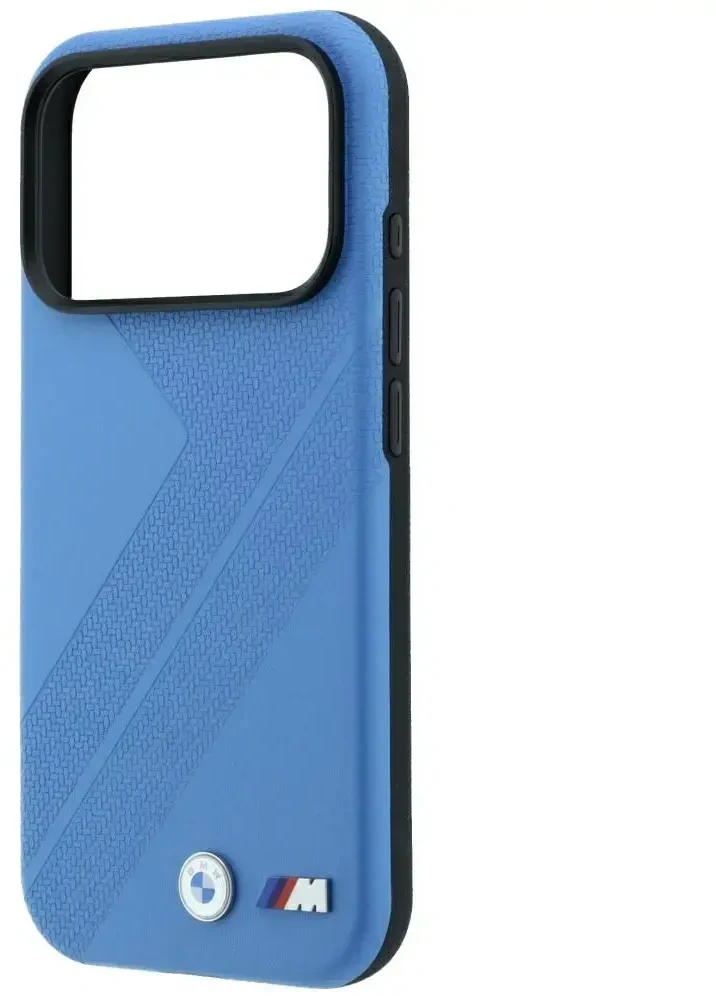 Dėklas BMW M Tire Track Metal Logo MagSafe do iPhone 18 Pro Max / 17 Pro Max mėlyna