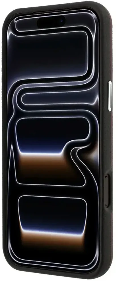 Rinkinys Dėklas + portfel BMW Quilted Pattern Metal Logo do iPhone 18 Pro / 17 Pro bordo spalvos