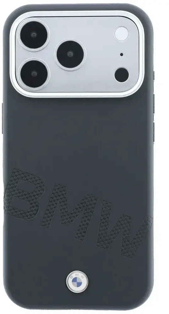Dėklas BMW Sign Inclined Deboss Letters MagSafe Case for iPhone 17 Pro / 18 Pro - Gray