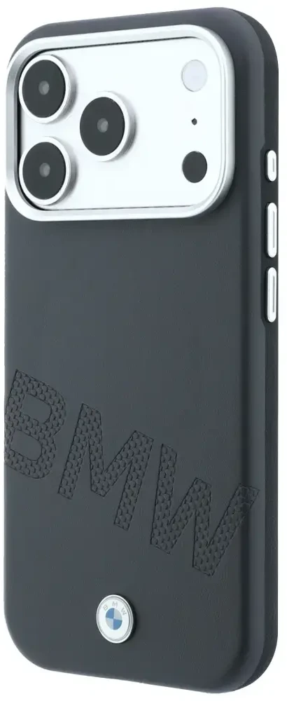 Dėklas BMW Sign Inclined Deboss Letters MagSafe Case for iPhone 17 Pro Max / 18 Pro Max - Gray