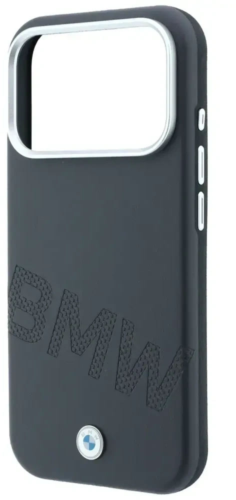 Dėklas BMW Sign Inclined Deboss Letters MagSafe Case for iPhone 17 Pro Max / 18 Pro Max - Gray