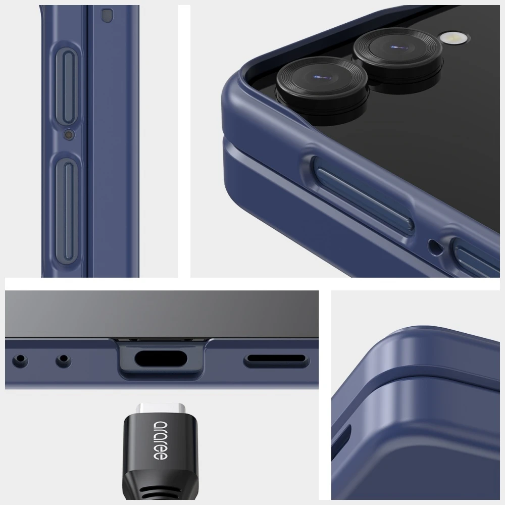 Dėklas Araree Aero Flex M MagSafe Qi2 do Samsung Galaxy Z Flip7 tamsiai mėlyna