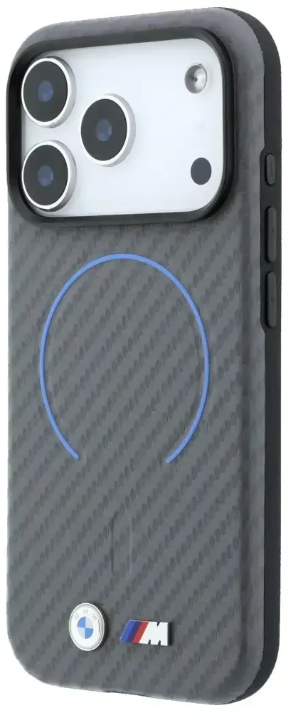 Dėklas BMW M Carbon Printed Ringl MagSafe do iPhone 18 Pro Max / 17 Pro Max antracito