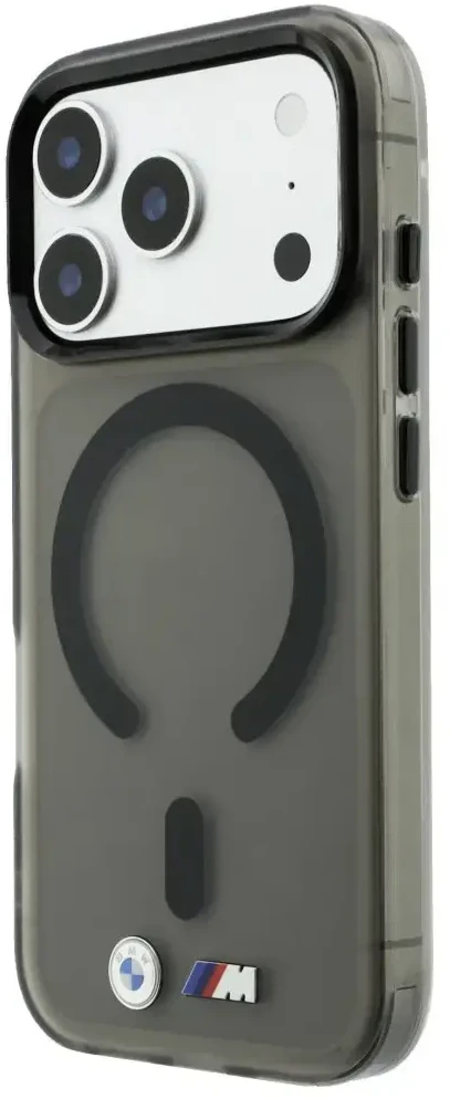 Dėklas BMW M IML Frosted Metal Logo & Trims MagSafe do iPhone 18 Pro / 17 Pro juoda