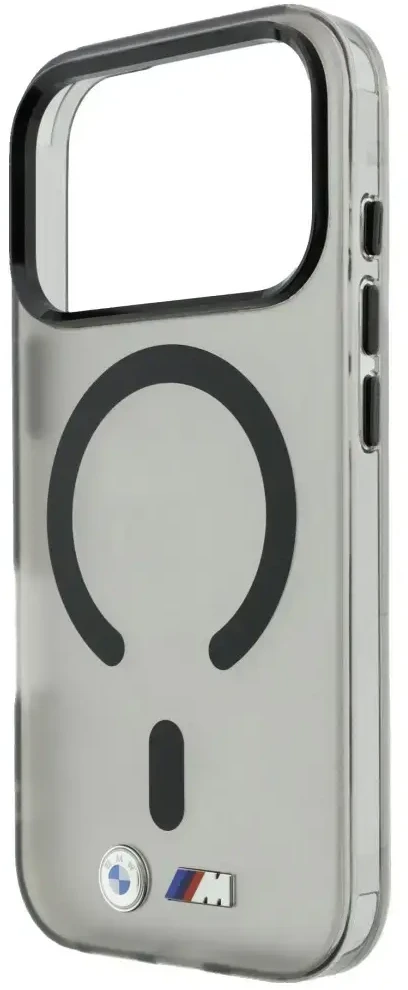 Dėklas BMW M IML Frosted Metal Logo & Trims MagSafe do iPhone 18 Pro / 17 Pro juoda