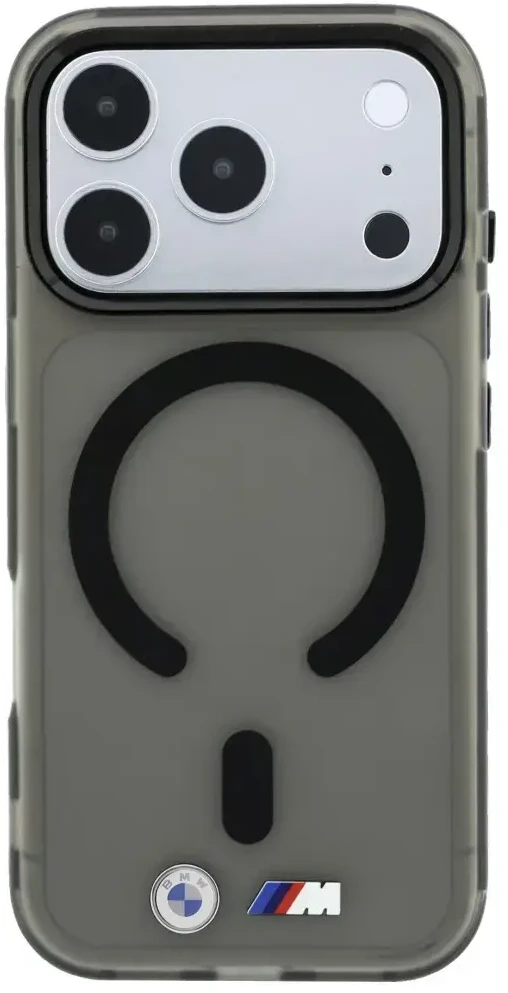Dėklas BMW M IML Frosted Metal Logo & Trims MagSafe do iPhone 18 Pro / 17 Pro juoda