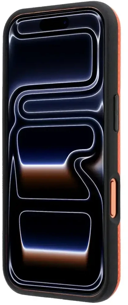 Dėklas BMW M Quadrille Kevlar Metal Logo MagSafe do iPhone 18 Pro / 17 Pro oranžinė