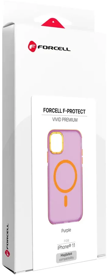 iPhone 11 dėklas Forcell F-Protect Vivid Premium, suderinamas su MagSafe, violetinė
