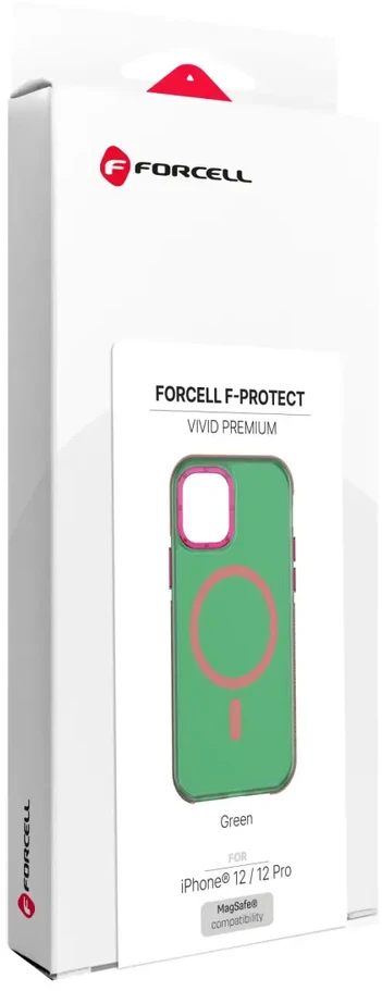 Dėklas Case for iPhone 12 / 12 Pro Forcell F-Protect Vivid Premium compatible with MagSafe žalias