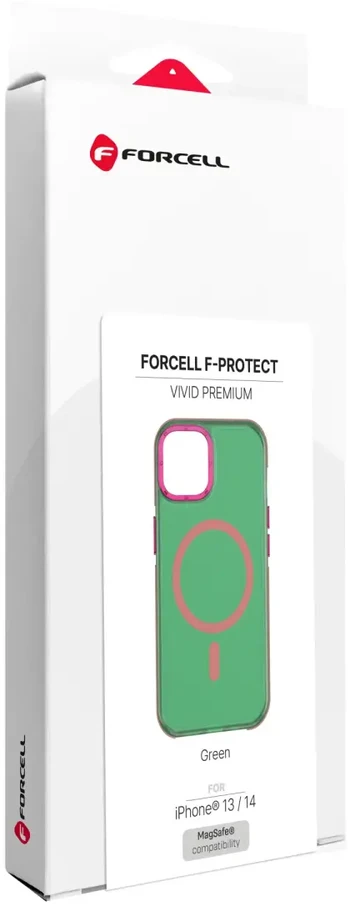 Dėklas iPhone 13 / 14 Forcell F-Protect Vivid Premium, suderinamas su MagSafe, žalias