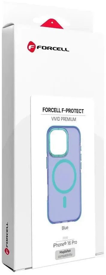 Dėklas iPhone 16 Pro telefonui Forcell F-Protect Vivid Premium, suderinamas su MagSafe, mėlynas