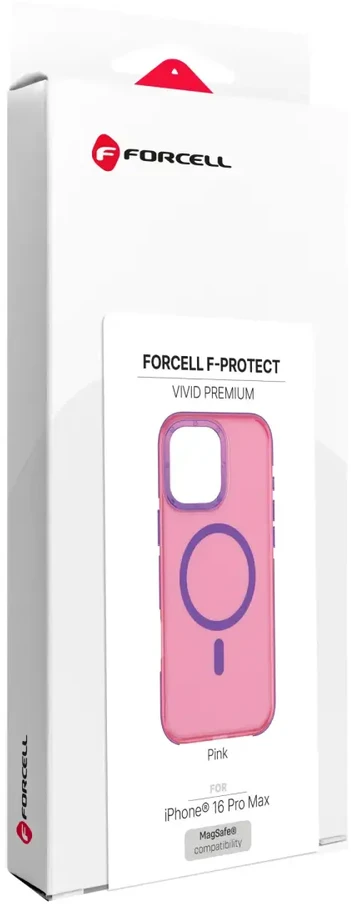 Dėklas Case for iPhone `16 Pro Max Forcell F-Protect Vivid Premium compatible with MagSafe pink
