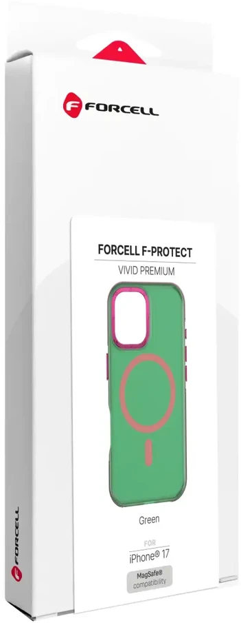 Dėklas Case for iPhone 17 Forcell F-Protect Vivid Premium compatible with MagSafe žalias