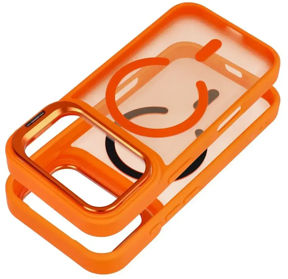 Dėklas Case for iPhone 17 Pro / 18 Pro Forcell F-Protect Smoke Hybrid Premium compatible with MagSafe oranžinis