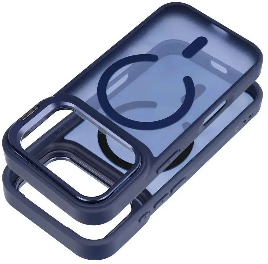 Dėklas Case for iPhone 17 Pro / 18 Pro Forcell F-Protect Smoke Hybrid Premium compatible with MagSafe navy mėlynas