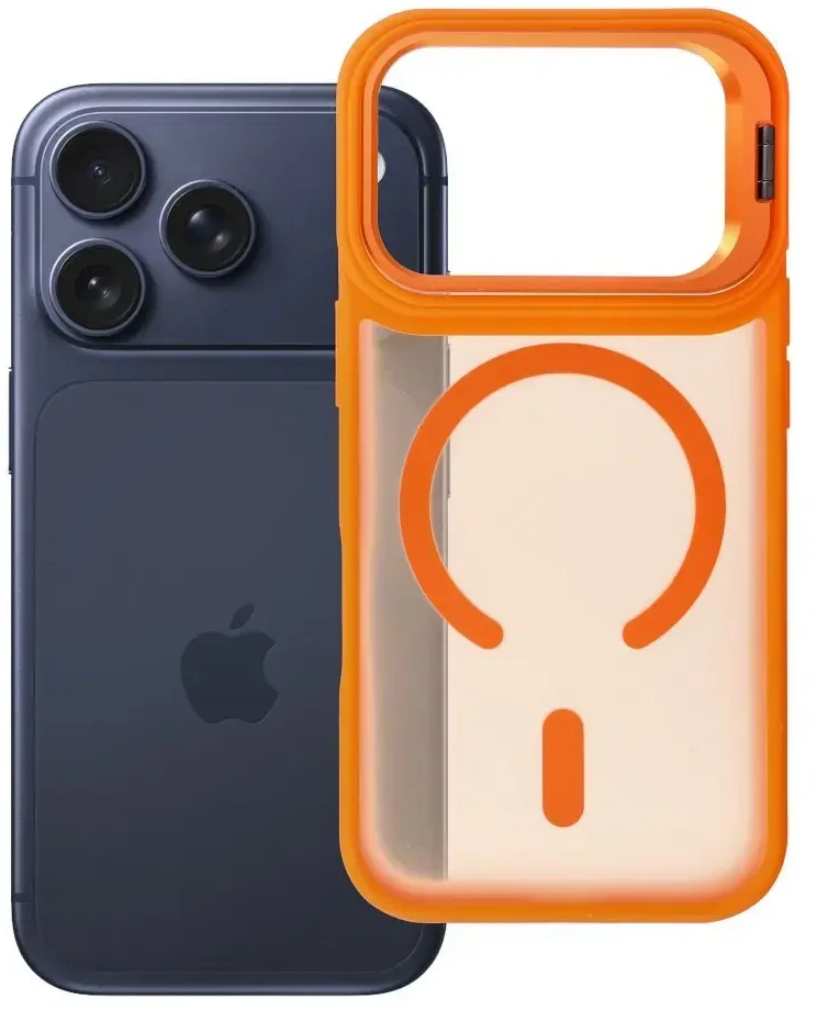 Dėklas Case for iPhone 17 Pro / 18 Pro Forcell F-Protect Smoke Hybrid Premium compatible with MagSafe oranžinis