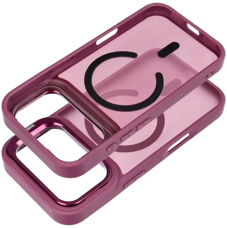 Dėklas Case for iPhone 17 Pro Max / 18 Pro Max Forcell F-Protect Shadow Stand Premium compatible with MagSafe dark cherry