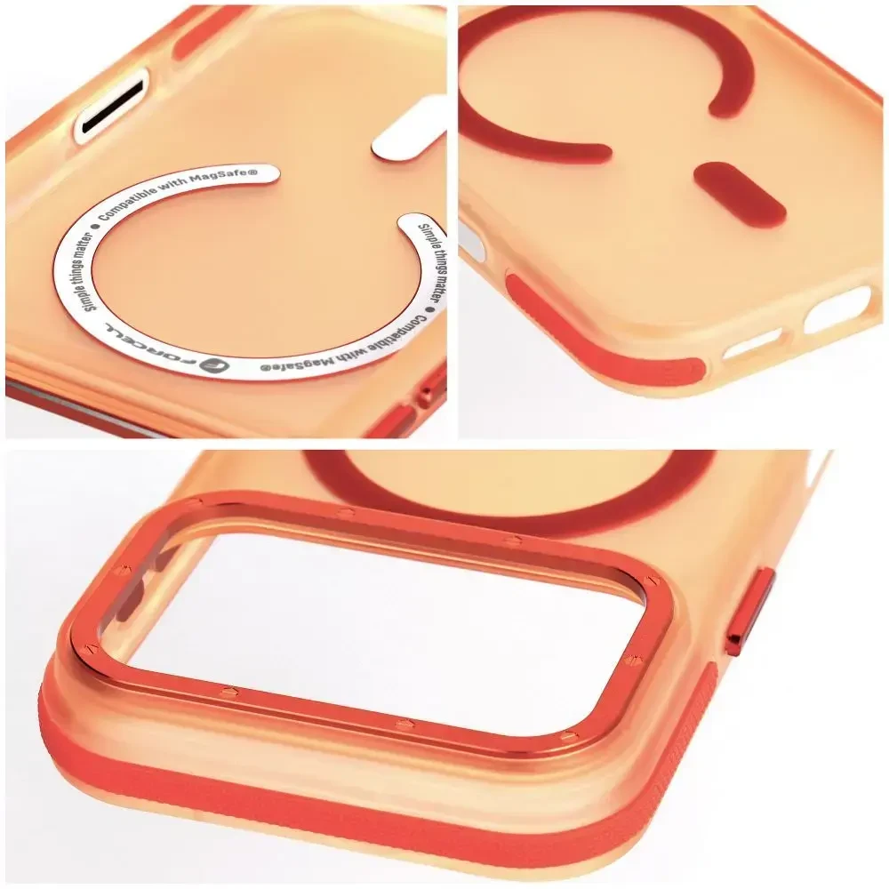 Dėklas Case for iPhone 18 Pro / 17 Pro Forcell F-Protect Vivid Premium compatible with MagSafe oranžinis