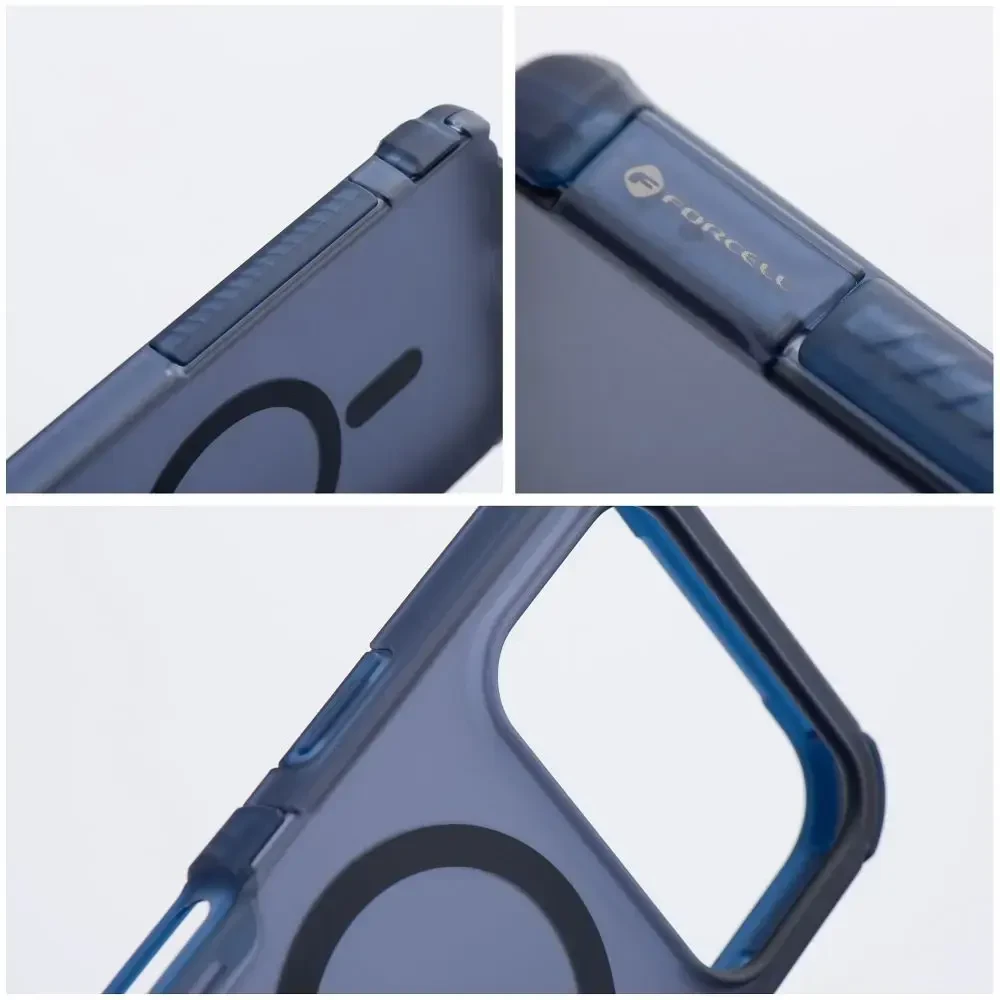 Dėklas Korpusas iPhone 18 Pro / 17 Pro „Forcell F-Protect BumperX Premium", suderinamas su MagSafe, tamsiai mėlynas