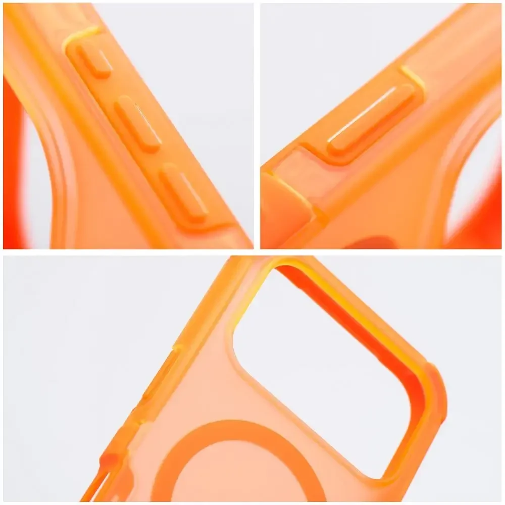 Dėklas, skirtas iPhone 18 Pro / 17 Pro, Forcell F-Protect BumperX Premium, suderinamas su MagSafe, oranžinės spalvos